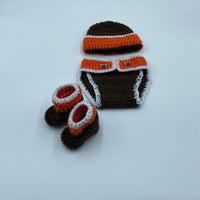 Cleveland Browns Themed Diaper Cover Set