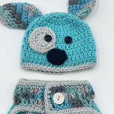 Handmade Baby Boy Puppy Crochet Diaper Cover Set