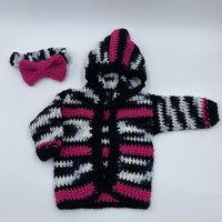 Baby Girl Hooded Sweater w/ matching Headband